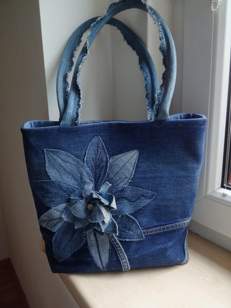 Как из старых джинсов сшить сумку: пошаговые фото и видео