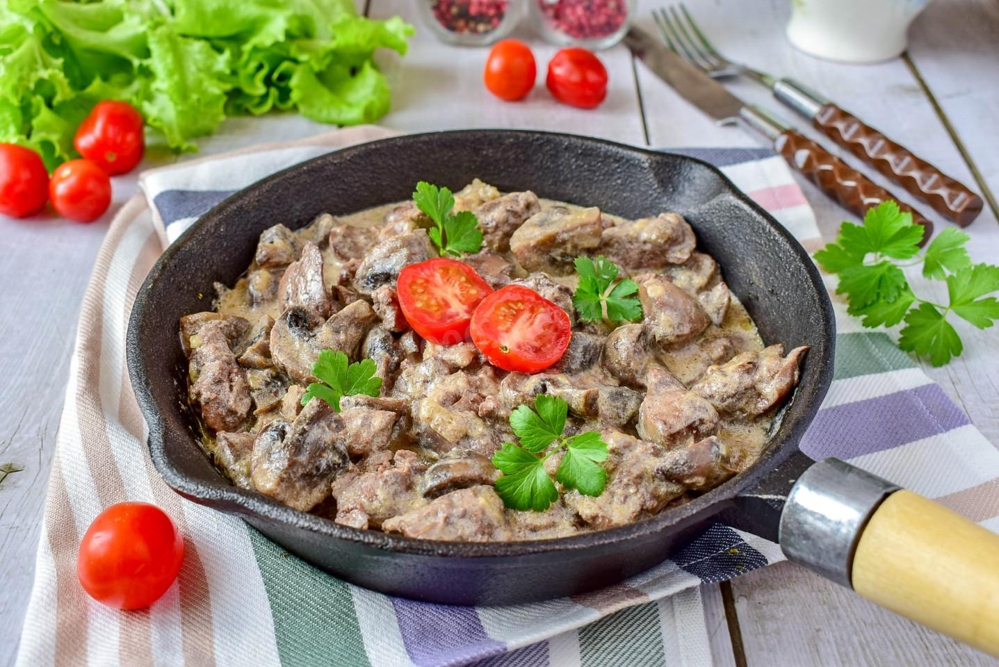 Куриная печень по- милански