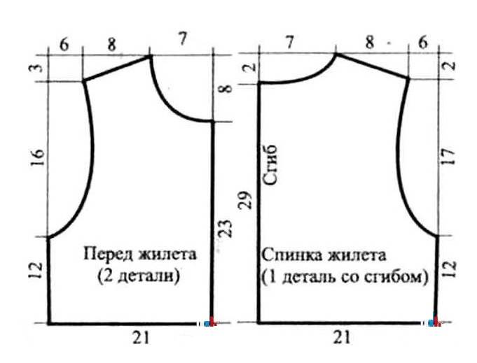 Выкройка женской утеплённой жилетки