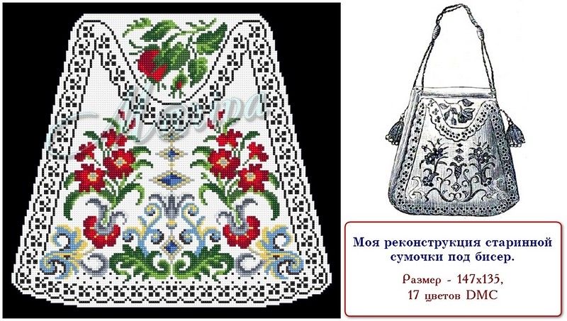 Вышивка сумки своими руками крестом: интересные схемы для вышивания