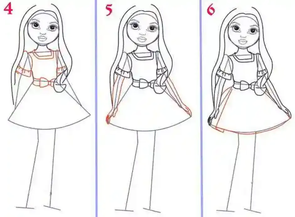 Как нарисовать куклу - этапы и варианты создания рисунков кукол своими руками (145 фото)