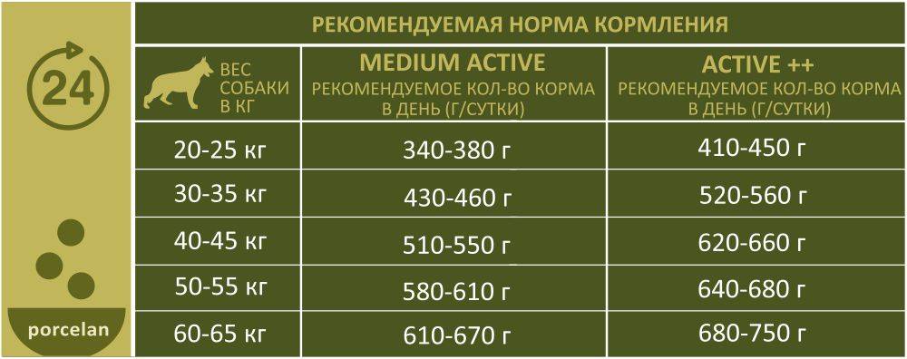 Норма сухого корма для собак в день: таблица кормления, дозировка