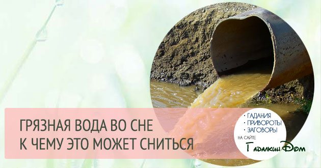 К чему снится грязная вода? толкование по 59 сонникам