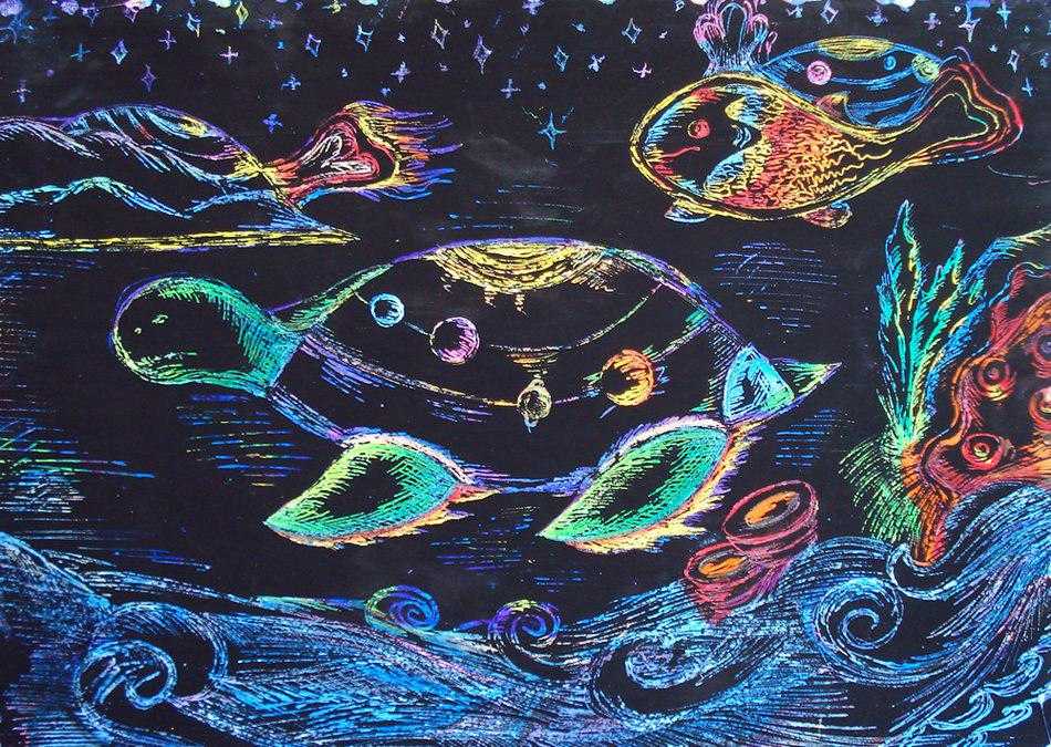 Техника рисования для детей граттаж: что это такое, поэтапное описание с шаблонами, конспектом и примерами работ