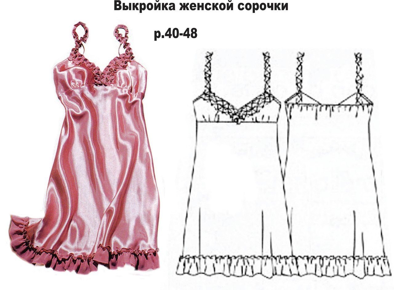 Выкройка для ночной сорочки: как пошить рубашку своими руками, для начинающих