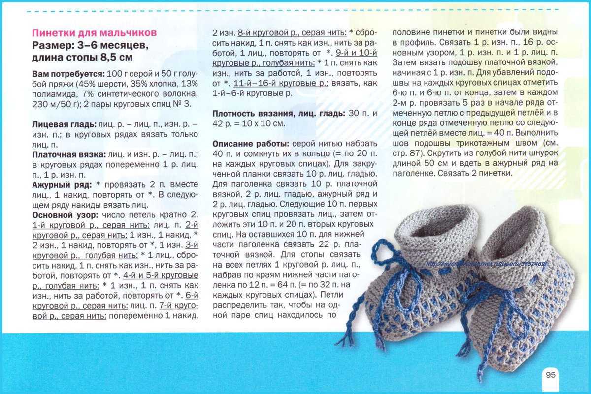Детские тапочки спицами - пошаговые мк с фото и описанием