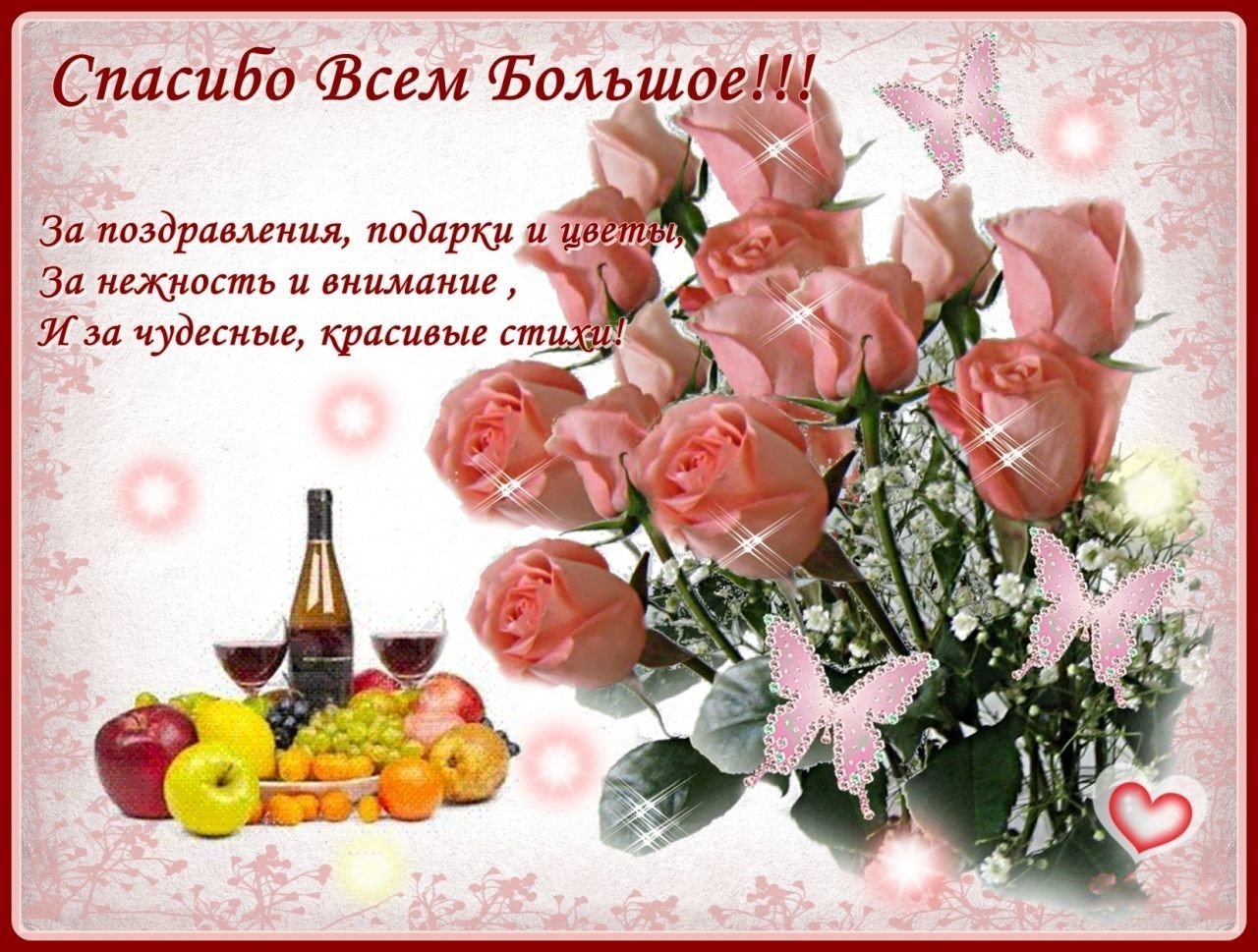 Благодарность за поздравления с днем рождения