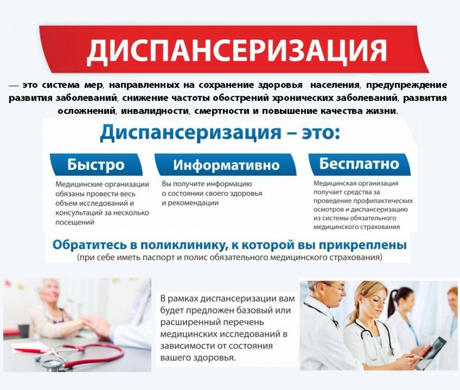 Диспансеризация в 2024 году: что входит в добровольный, углубленный и обязательный медосмотры