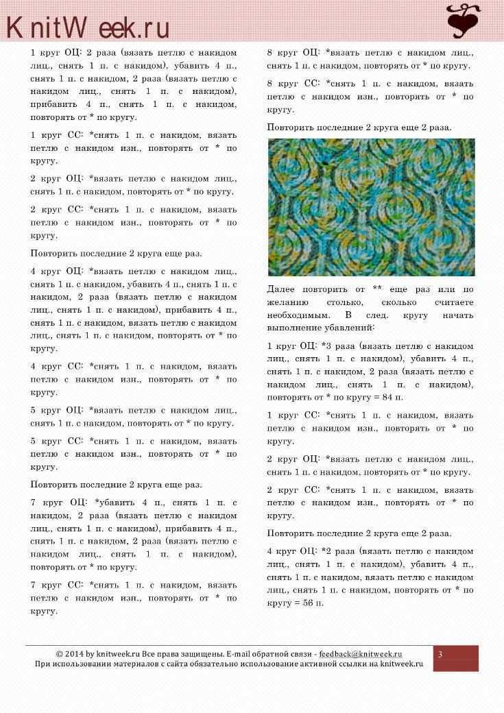 Вязание шапки в стиле «бриошь» на спицах: описание схем